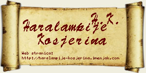Haralampije Kosjerina vizit kartica